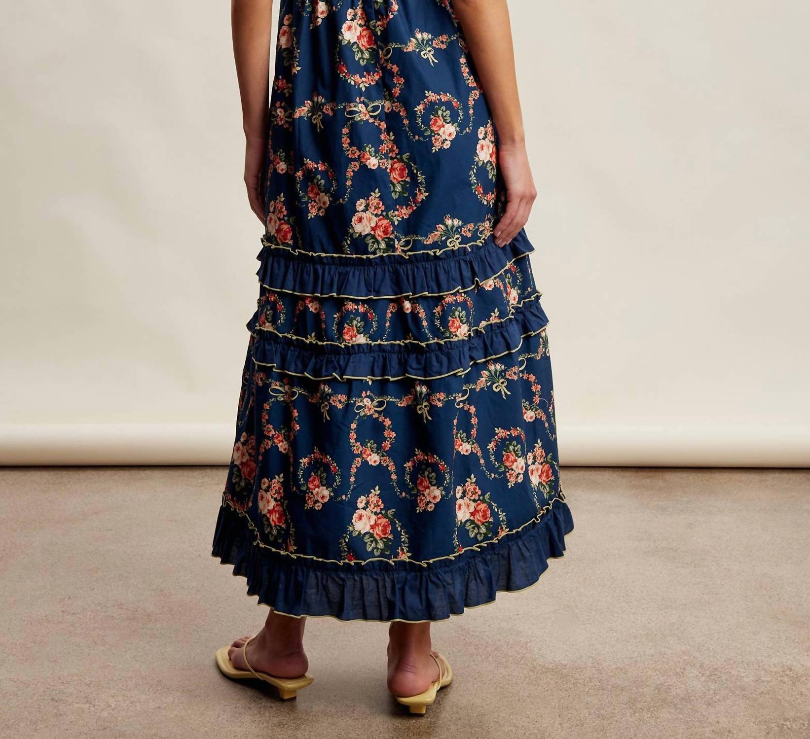 Listicle - Floral Smocked Tiered Maxi Dress