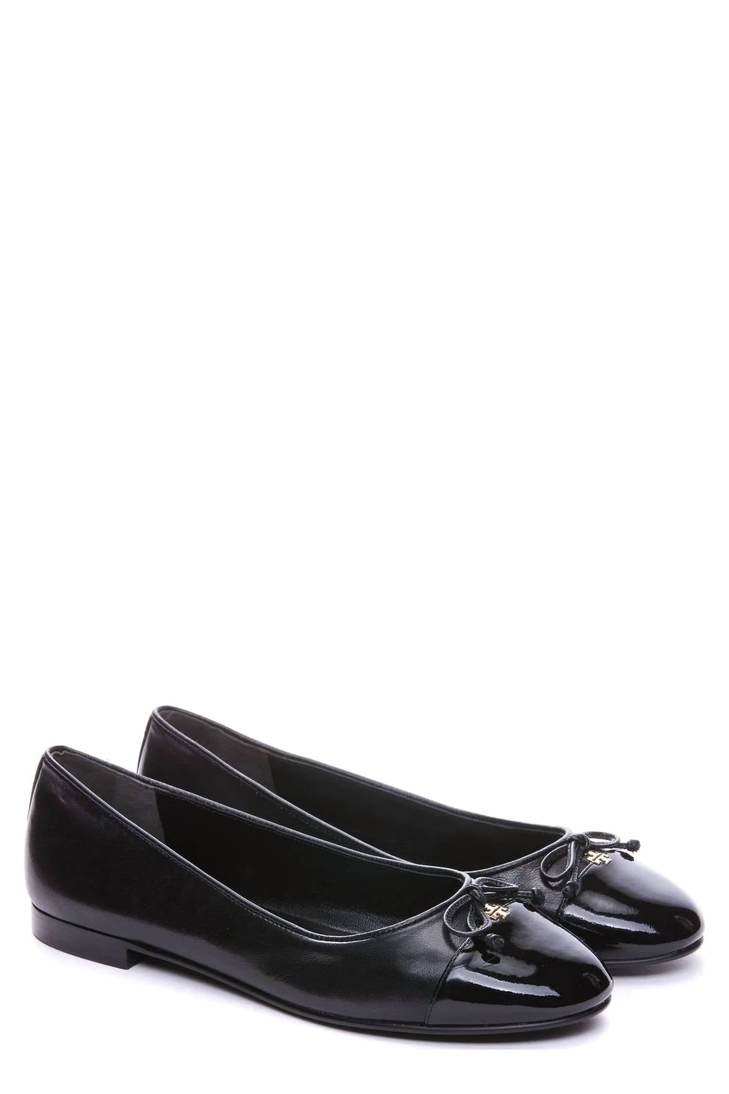 TORY BURCH Women's Cap Toe Ballet Flats in perfect black - women's flats - alternate view