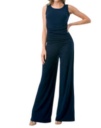 Ariella - Sleeveless Ruched Wide Leg Jumpsuit