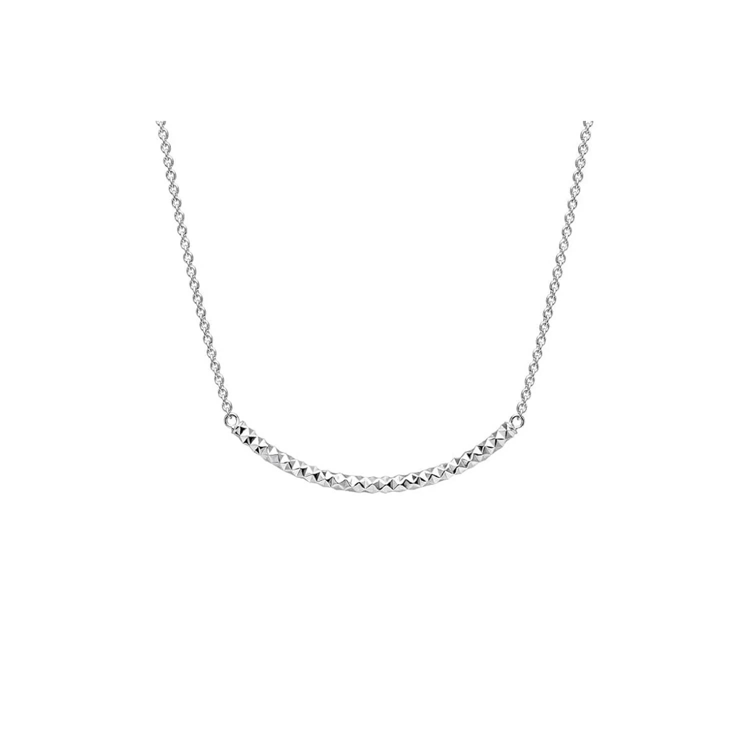 Gold & Honey - Women's Diamond Cut Curved Bar Necklace