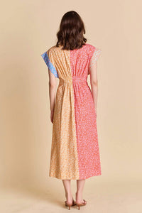 English Factory - Color Block Ditsy Floral Shirt Dress