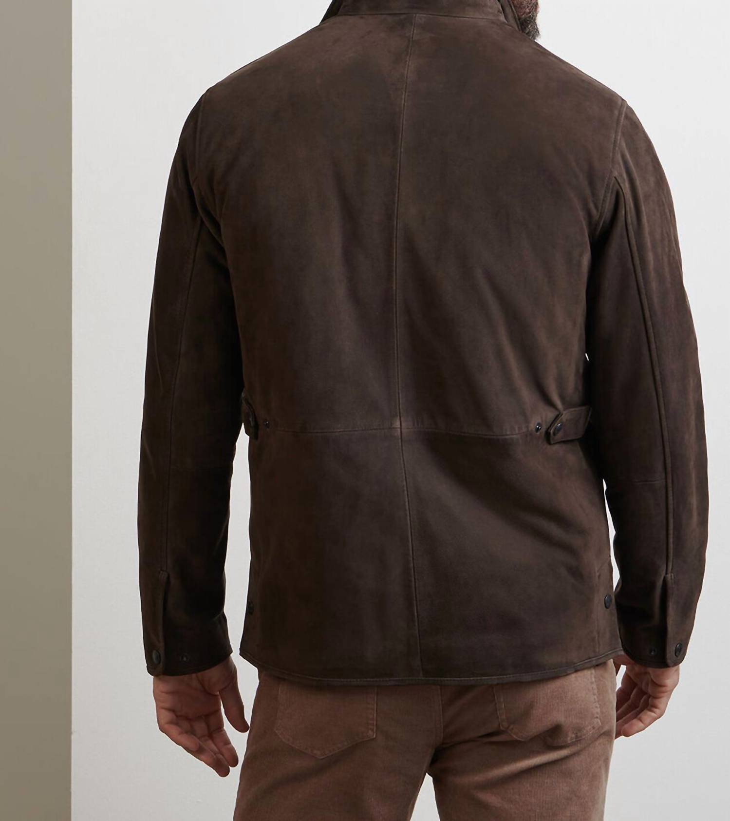 PETER MILLAR Norwalk Nubuck Coat in espresso - men's jacket - alternate view