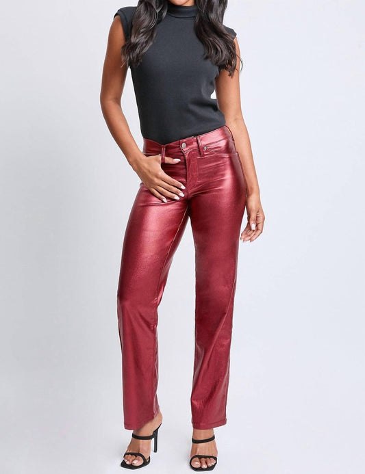 Ymi - Women's Hyperstretch Metallic Straight Leg