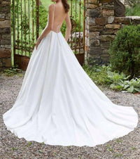 MORILEE Pacifica Peau De Soie Wedding Gown in ivory - women's dress - detail view