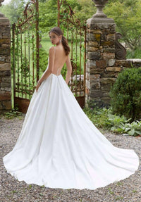 MORILEE Pacifica Peau De Soie Wedding Gown in ivory - women's dress - alternate view