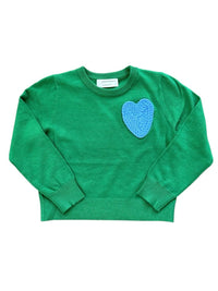 Compania Fantastica - Girl's Knitted Sweater With Heart Embroidery