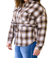Hailey & Co - Outside Stroll Plaid Waist Tie Shacket