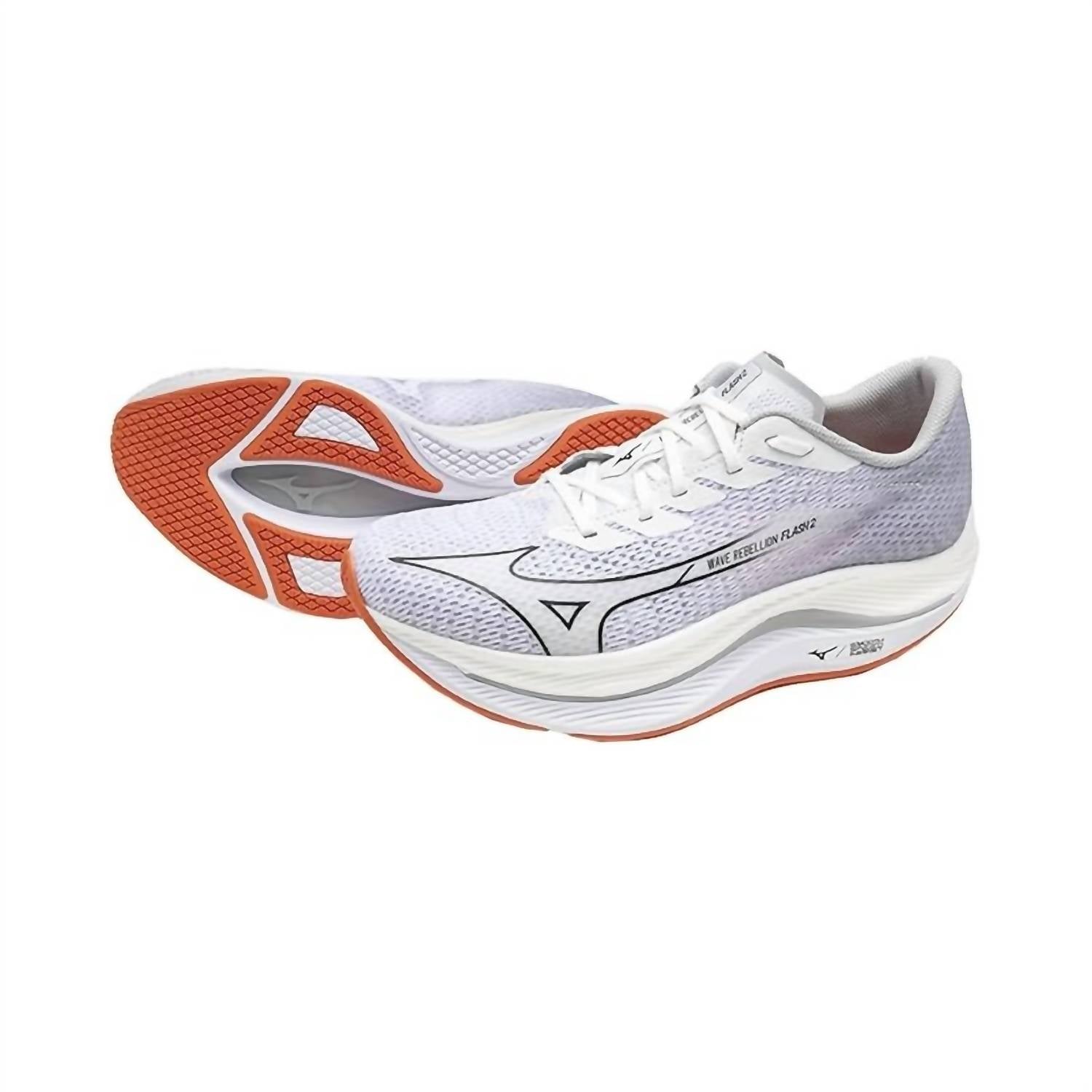 MIZUNO Women's Wave Rebellion Flash 2 Sneaker in white black - women's sneaker