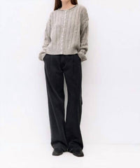 all : row Theodora Flared Sleeves Cardigan in grey - women's cardigan