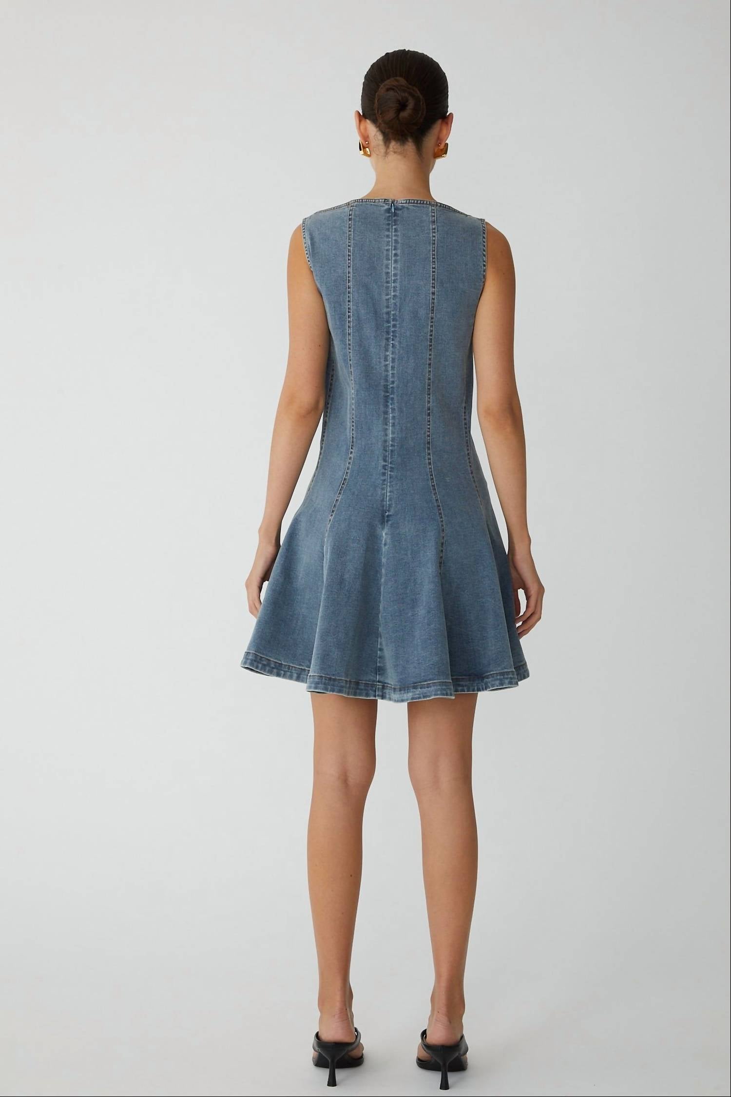 js71 Randall Dress in medium wash - women's dress - alternate view