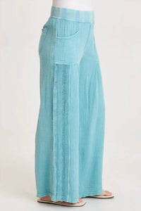 Xcvi - Elu Gauze Lace Trim Wide Leg Pant