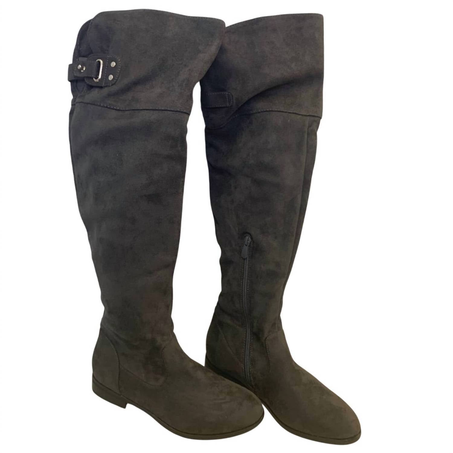 Dream Pairs - Women's Faux Suede Knee High Low Heel Fashion Boots