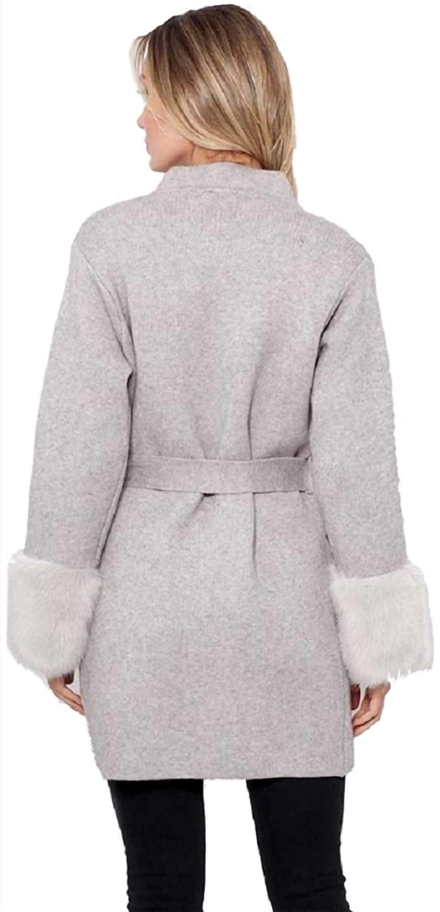 Ginny Knit Cardigan w-Faux Fur Trim