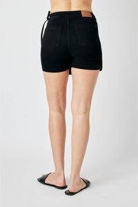 Judy Blue - High Waist Back Denim Stretchable Skirt Tie Skort