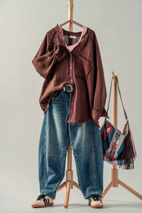 Urban Daizy - Women's Double Gauze Oversized Shirt