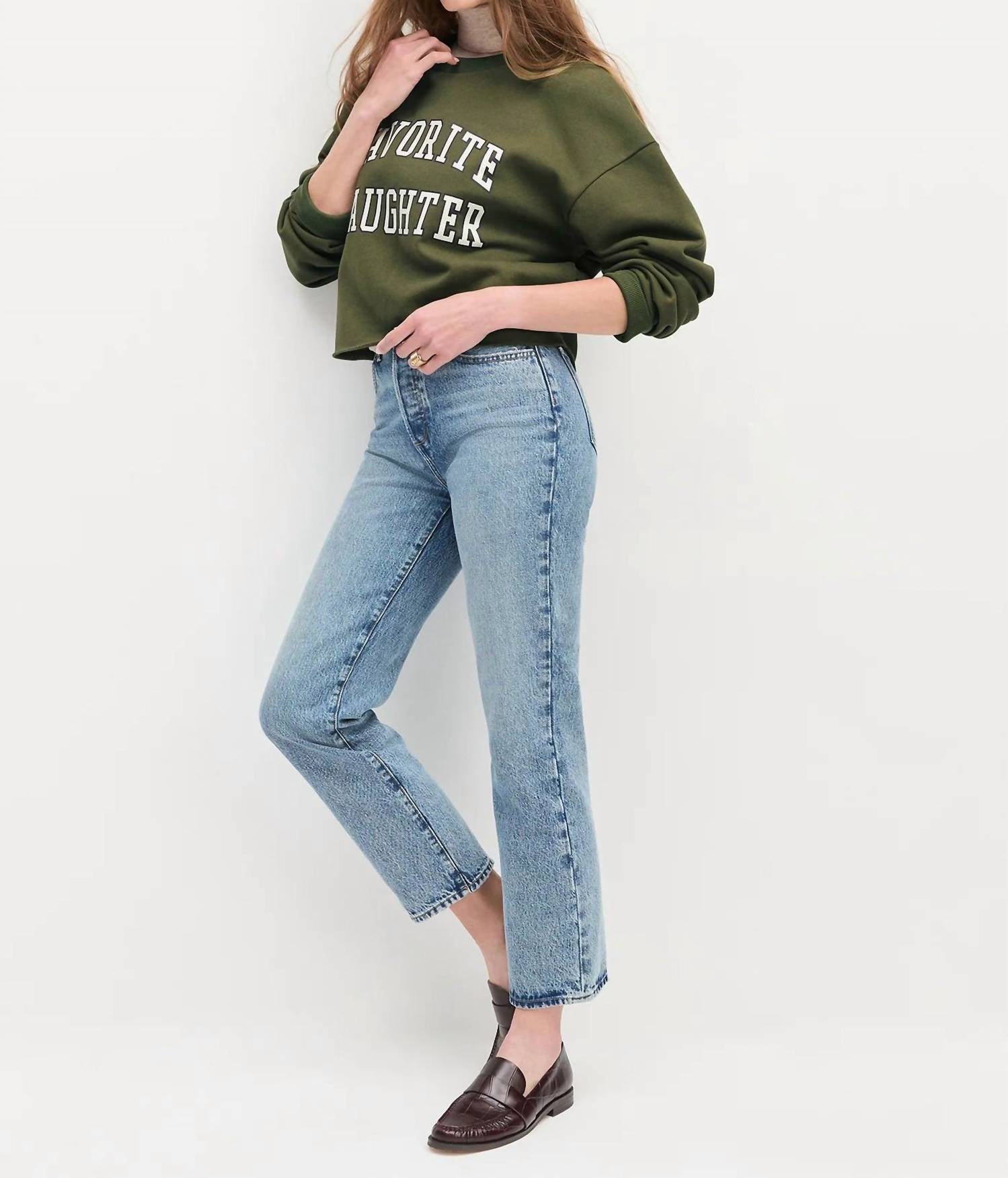 Favorite Daughter - The Cropped Collegiate Sweatshirt