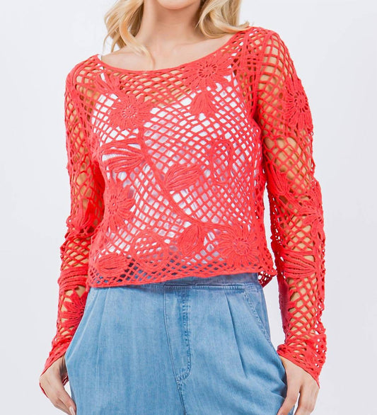 Paparazzi - Crochet Floral Pattern Pull-Over Crop Top - Unlined