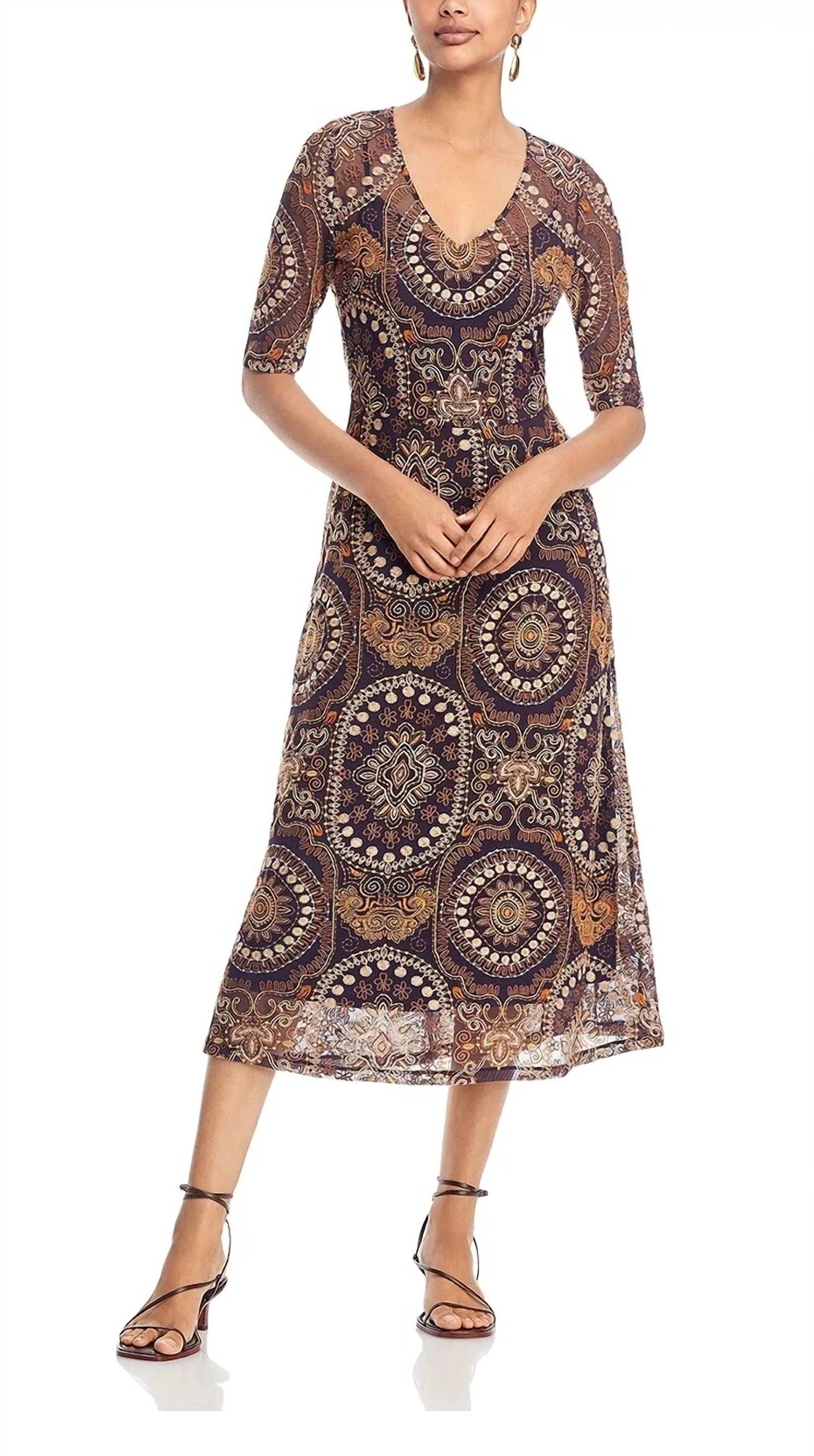 Johnny Was Loving Is Easy Mesh Midi Dress in multi - women's dress