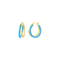 Gold & Honey - Women's Enamel Double Hoop Earrings