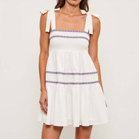 Mustard Seed - Tied Shoulder Tiered Dress