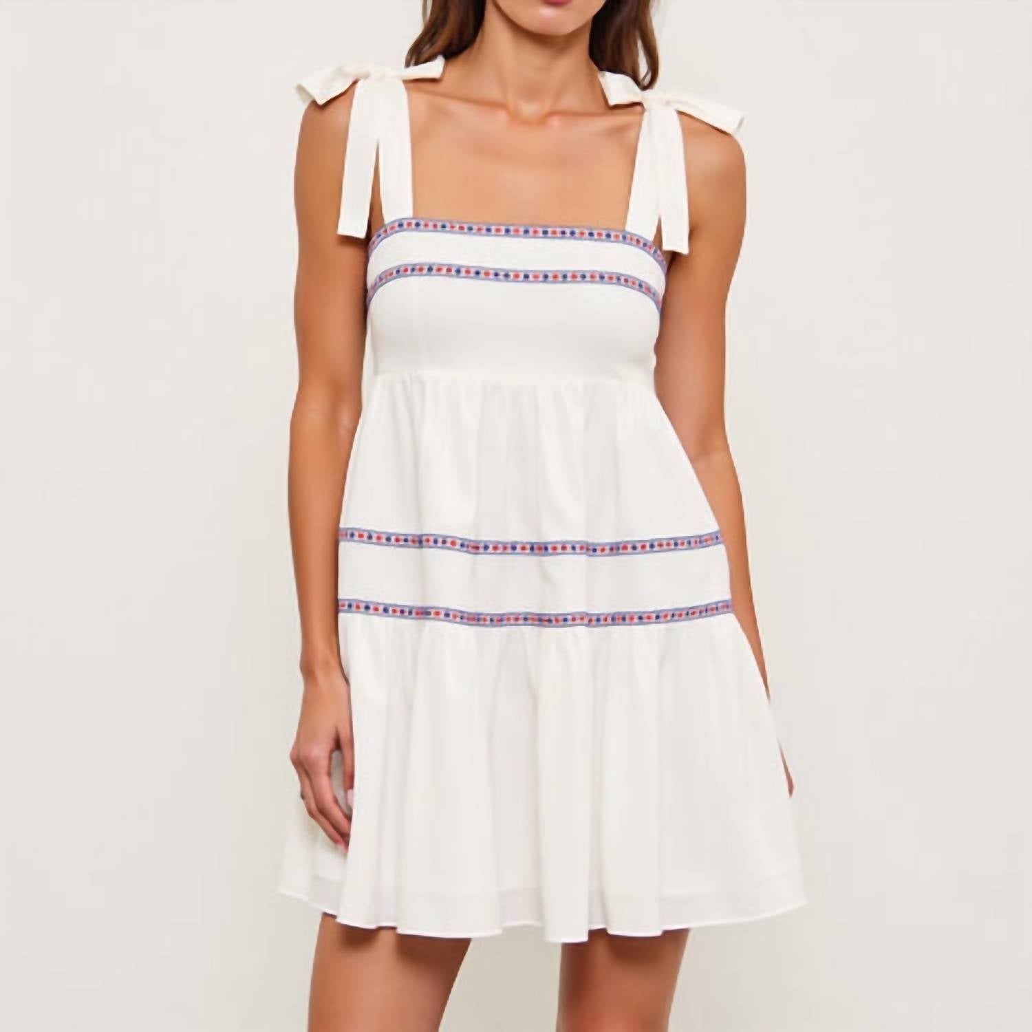 Mustard Seed - Tied Shoulder Tiered Dress