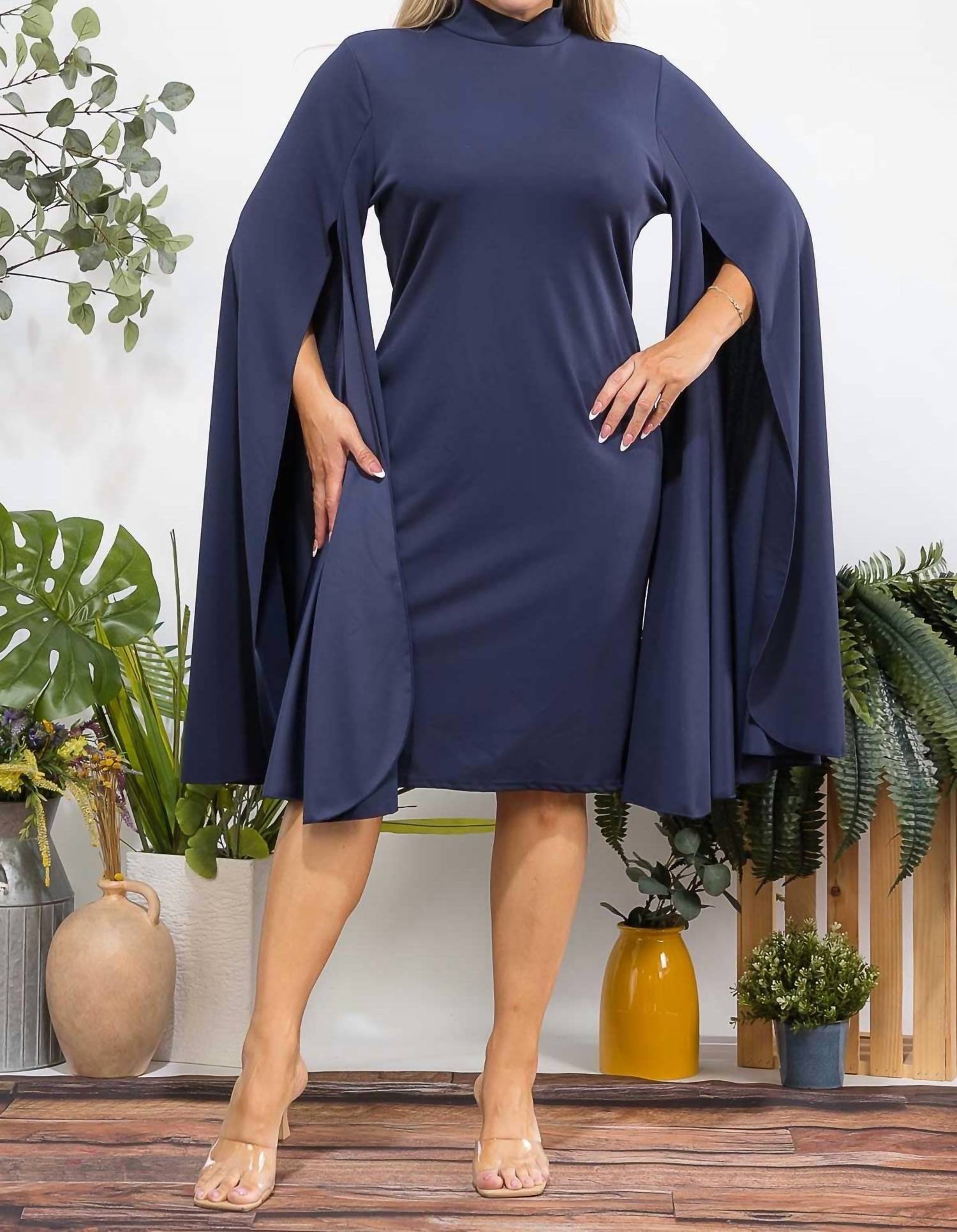Karen Kane - Cape Sleeve Midi Dress