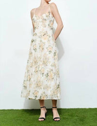 Ina Fashion - Romantic Lace Sweetheart Midi Dress