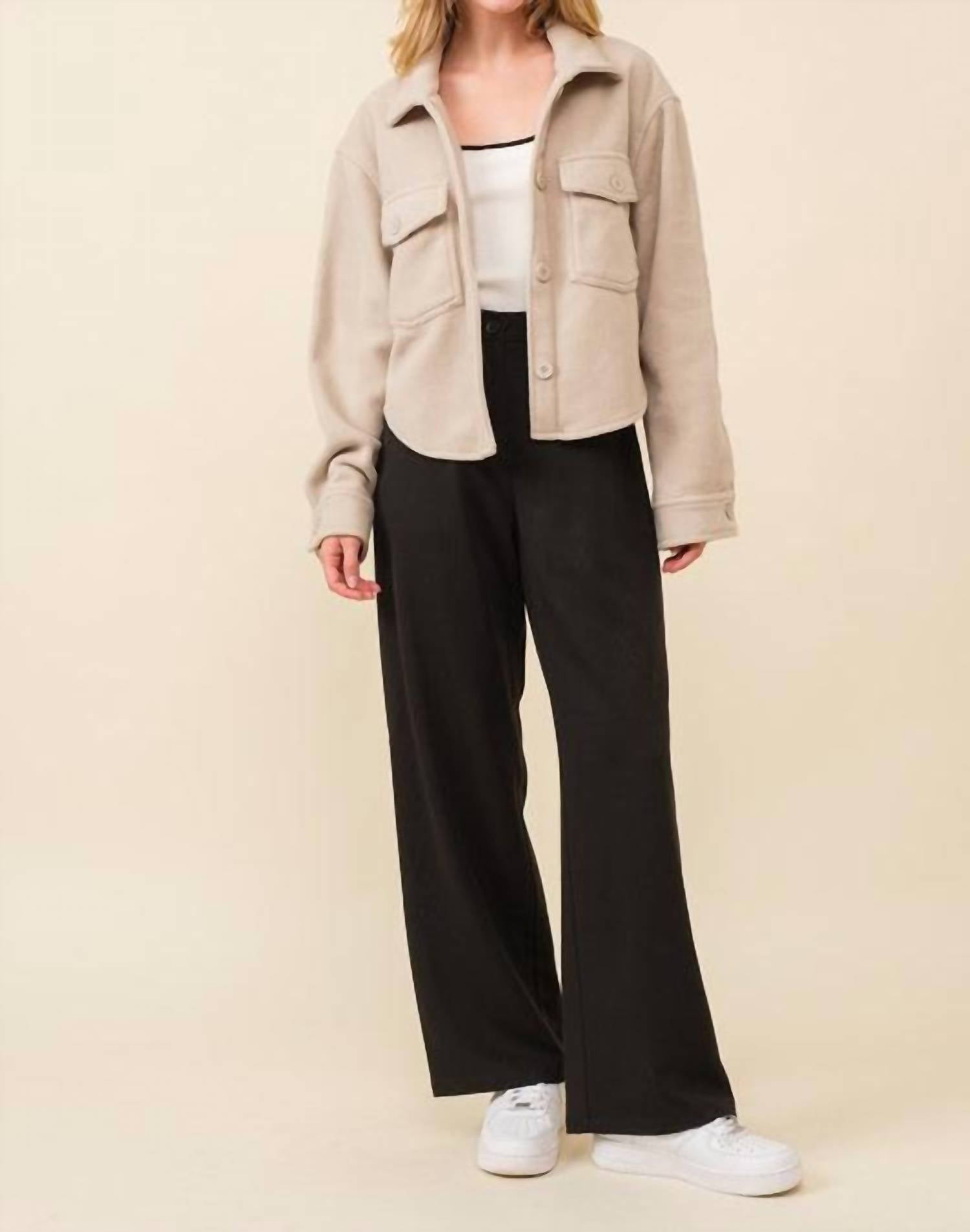 Hersy Fleece Pocket Jacket in beige - women's jacket - view 6