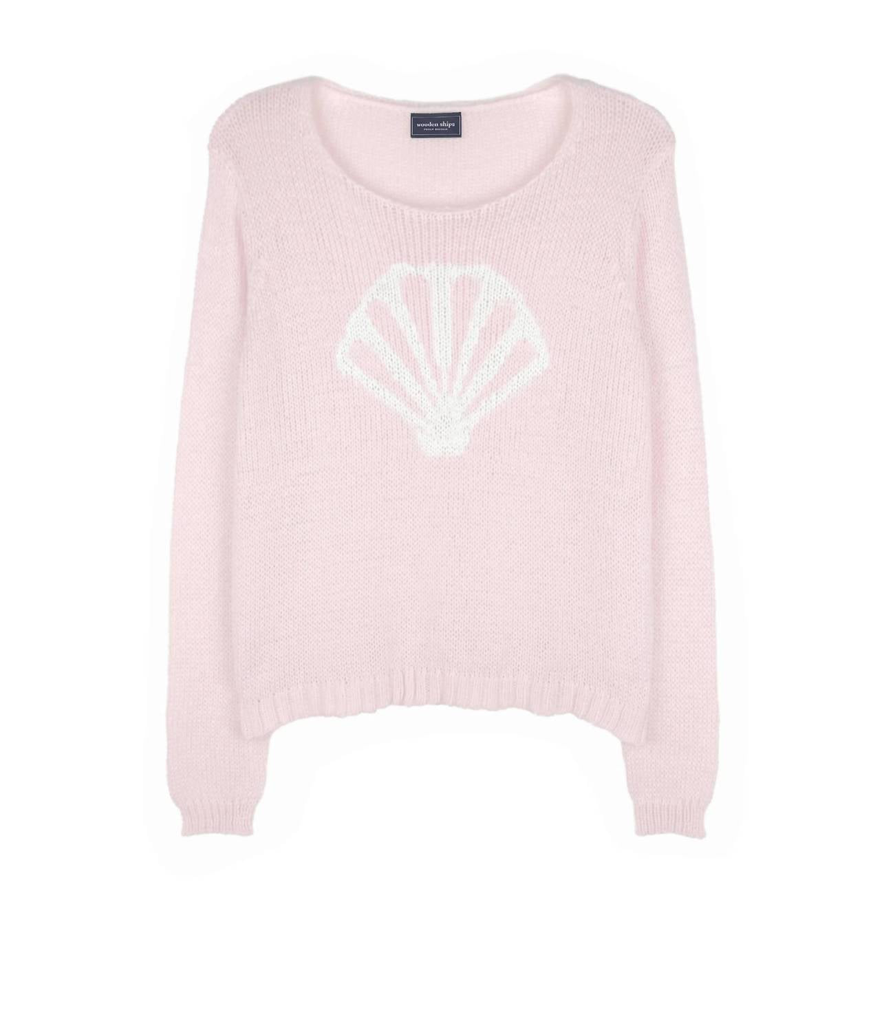 Wooden Ships Seashell Long Sleep Crew Top in caprice pink breaker white - women's long sleeve top - view 4