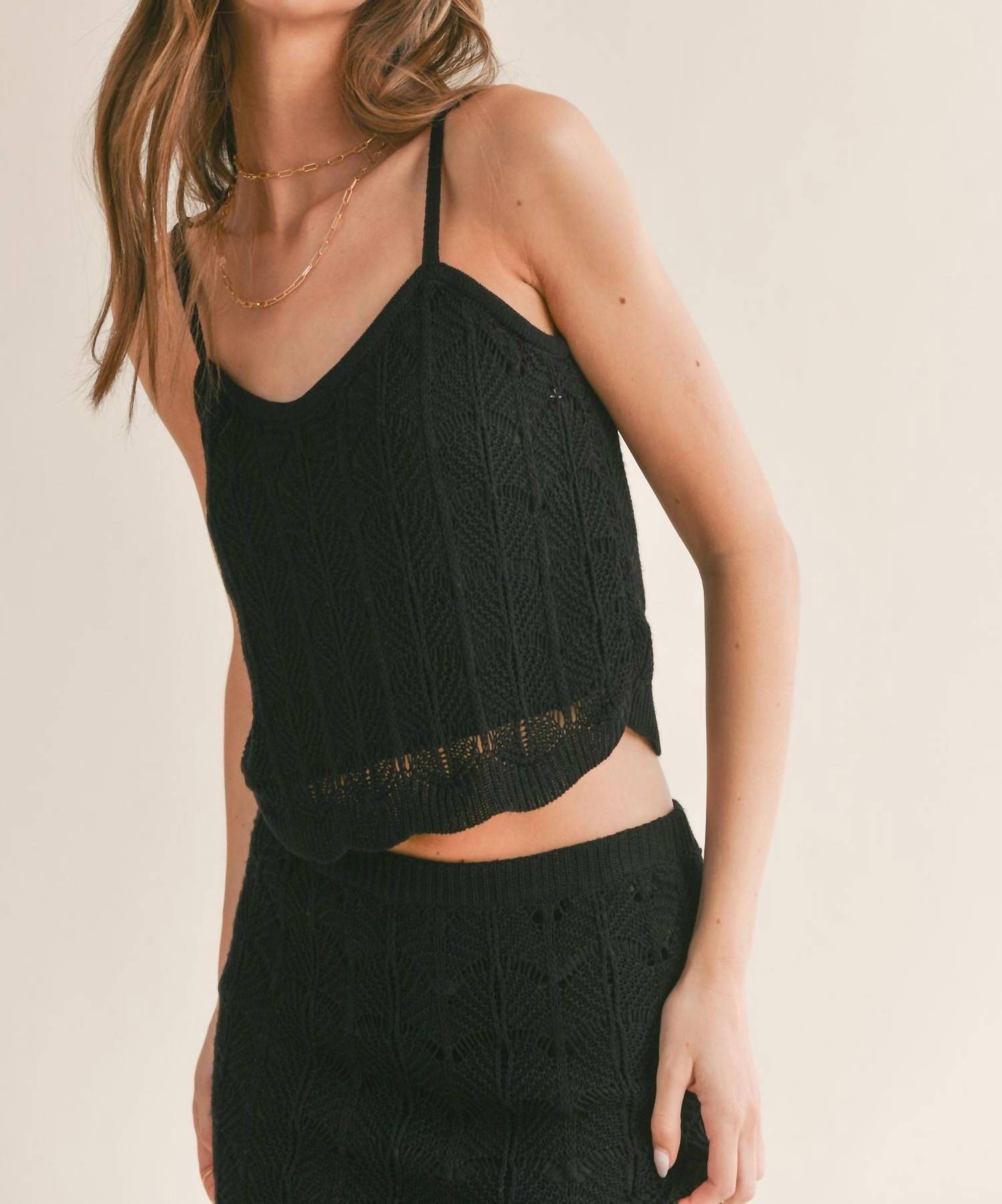 Sage The Label - Cappuccino Open Knit Tank Top