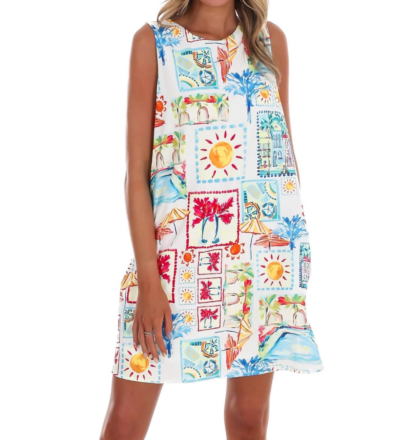 She + Sky - Women's Tropical Getaway Mini Dress