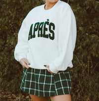 Panache Apparel Apres All Day Long Sleeve Sweatshirt in white - women's top - detail view