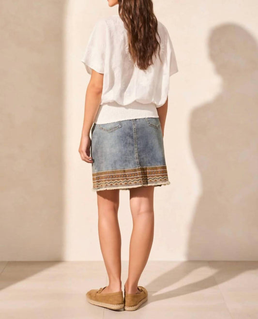 Tribal - Popover Button-front V-neck Blouse