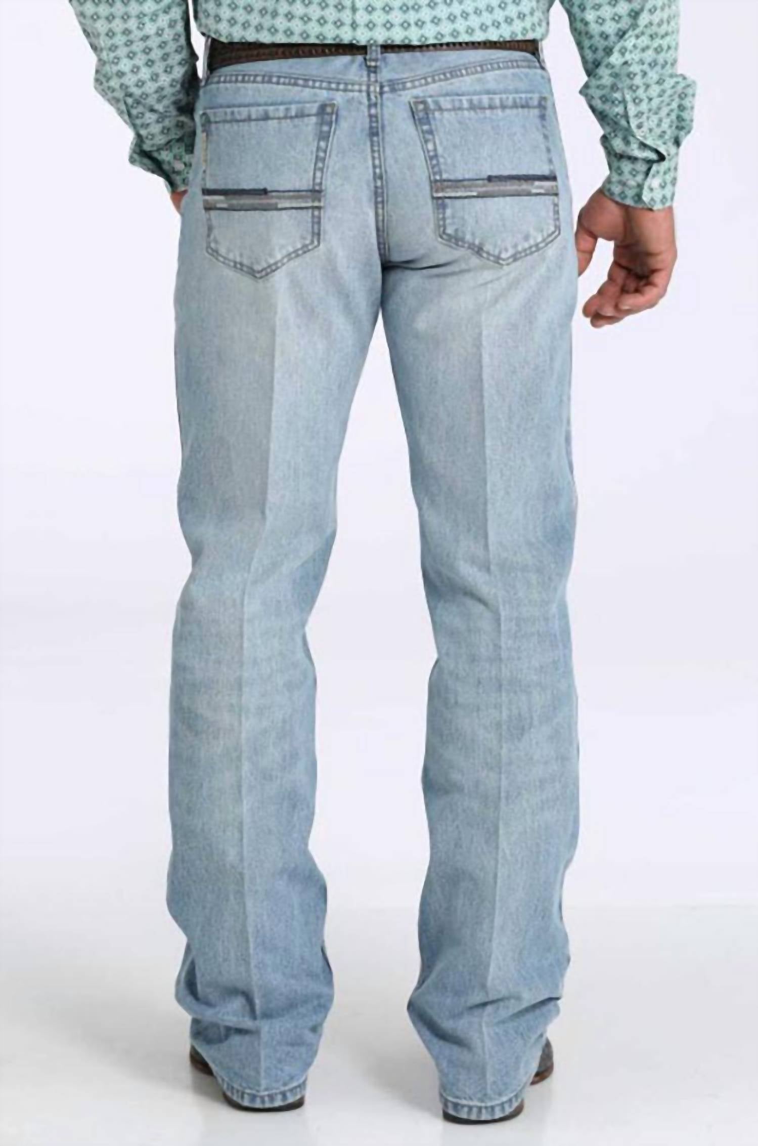 CINCH Men's Grant Relaxed Boot Cut Mid Rise Jean in light blue - men's jeans - alternate view