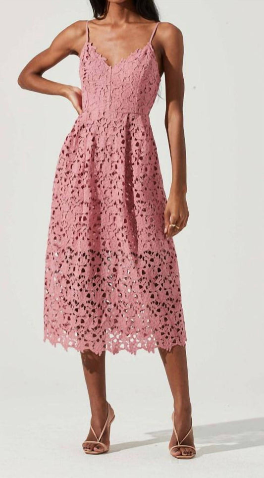 Lace A Line Midi Dress