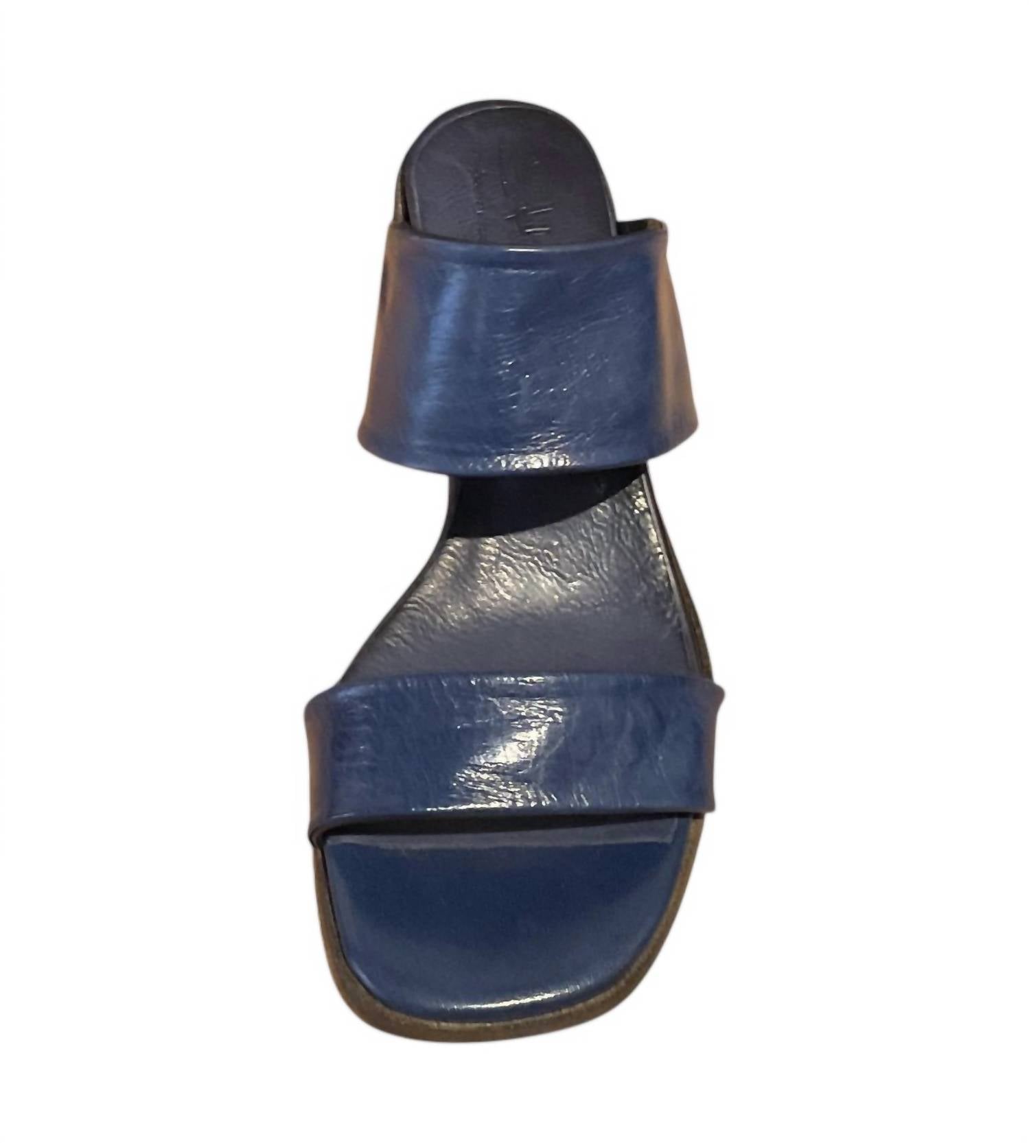 Shoto Women's Tripon Slide Sandals in navy blue - women's heels - detail view