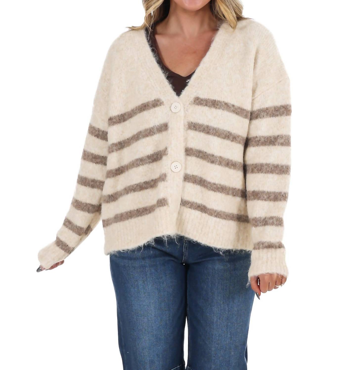 Dreamers - Timely Matter Super Soft Stripe Cardigan