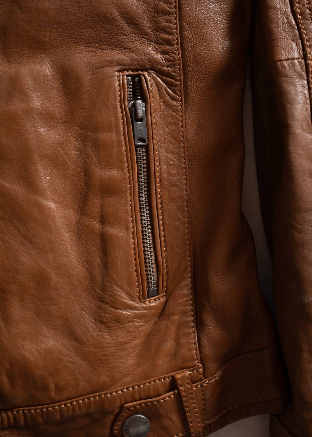 Iron & Resin Topanga Leather Jacket in cognac - women's jacket - view 6