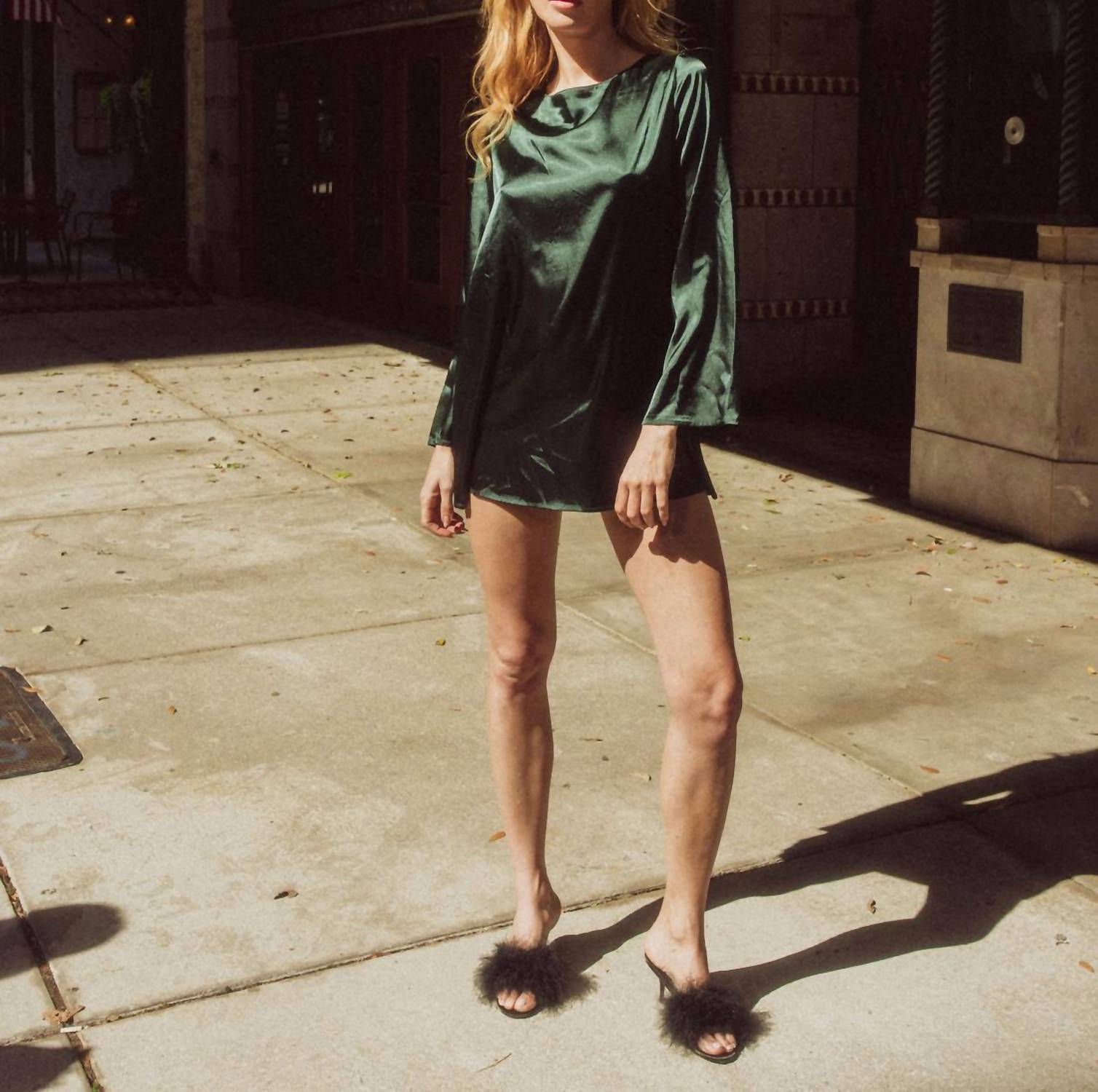 Kilo Brava - Satin Cowl Back Mini Dress