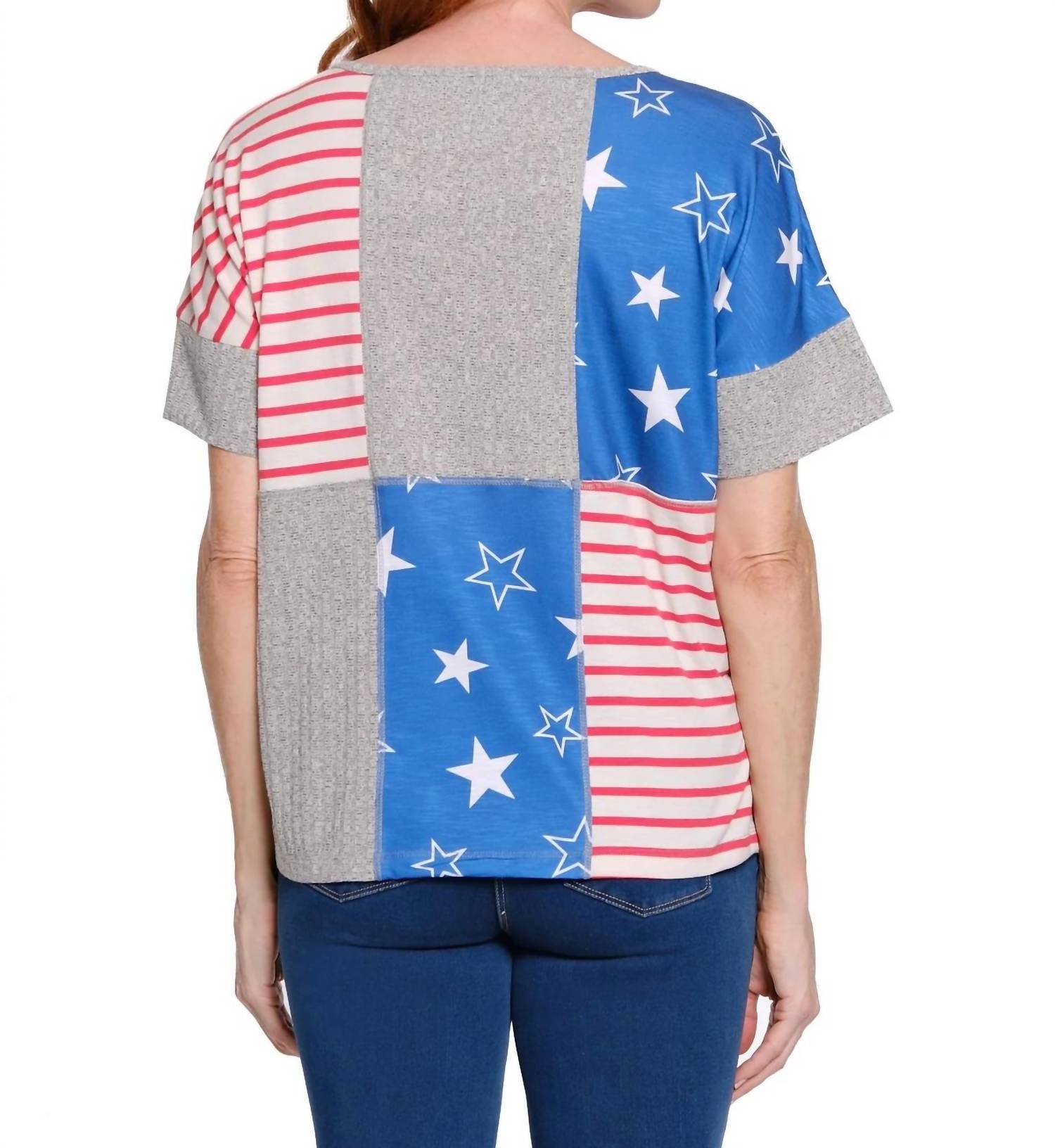 Multiples - Mixed Print Knit Top