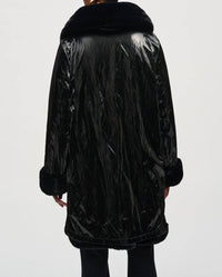 Joseph Ribkoff - Women's Reversible Faux Fur Metallic Coat