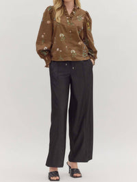 Entro - Smocked Long Sleeved Floral Top