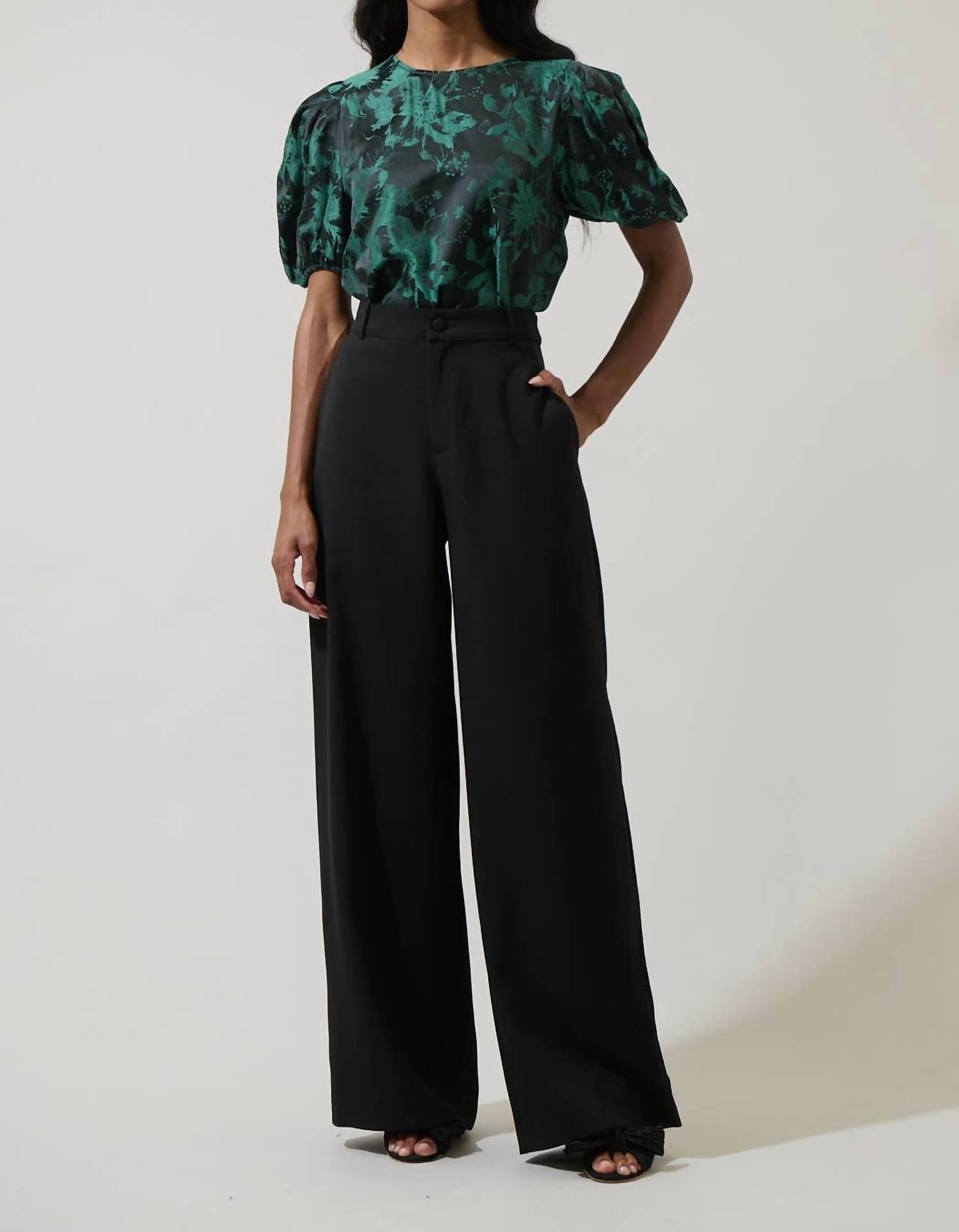 Sugarlips - Palmina Jacquard Puff Sleeve Top