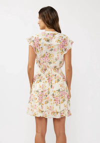 Lovestitch - Floral Flutter Smocked Mini Dress