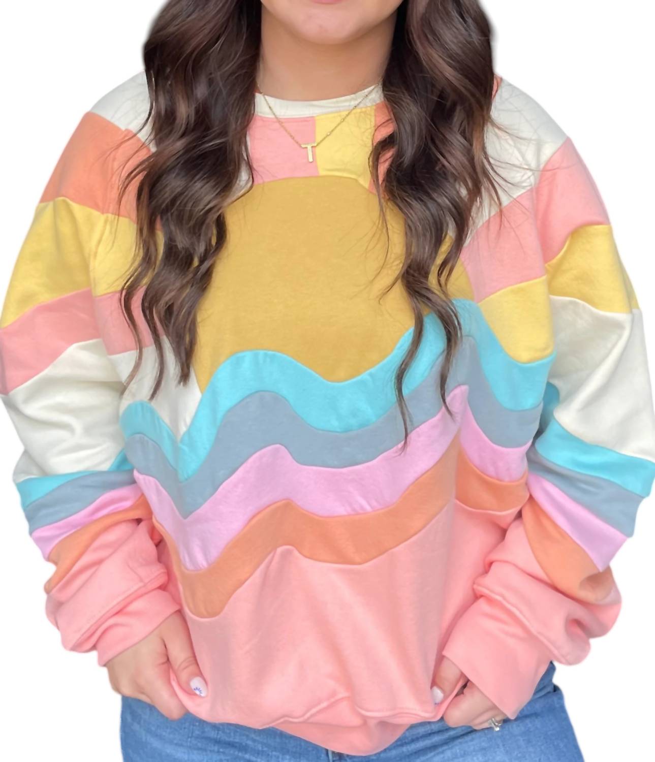 Simply Southern - PATCH WORK CREWNECK TOP