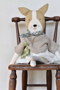 Woolgrass Farm - Fig The Frenchie Dog With Sweater & Morning Skirt