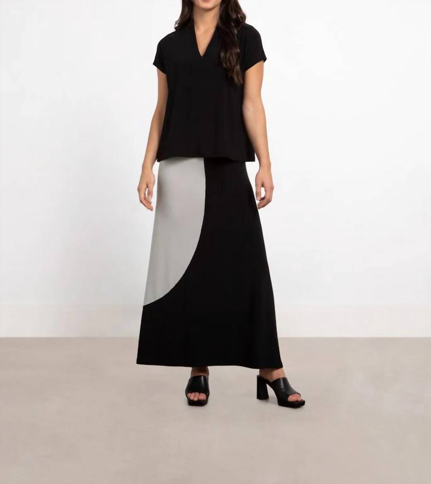 Sympli - Colour Block A-line Skirt