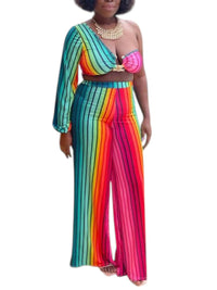 Good Time Usa - Day Out Crop Top And High Waist Pants Set