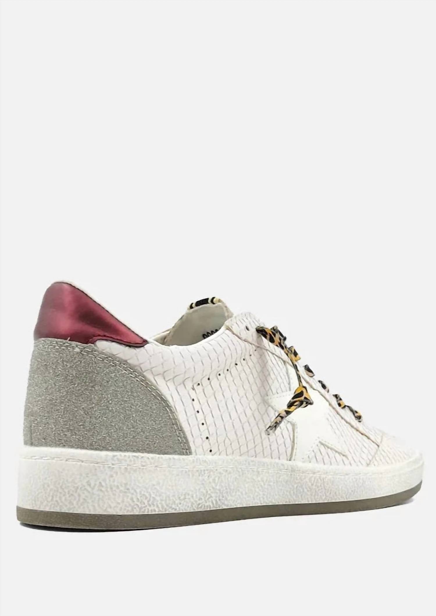 SHU SHOP Women's Embossed Star Sneaker in bone - women's sneaker - alternate view