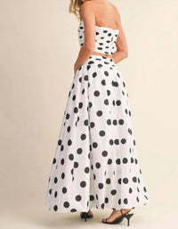 Klesis - Lottie Polka Dot Bubble Hem Skirt Set